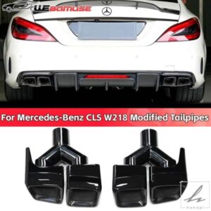 メルセデスベンツ W218 CLS320 CLS300 CLS500 アップグレード CLS63 4アウトレットスクエアテールパイプステンレスマフラーマフラーテールパイプ