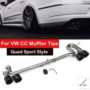 フォルクスワーゲン CC 用排気チップ マフラー クワッドカーボン排気チップシステム テールパイプ