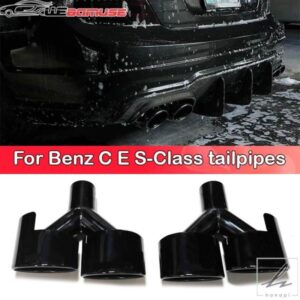 メルセデスベンツ W204 Cクラス Eクラス Sクラス アップグレード C63 4アウトレット テールパイプチップ マフラー 排気システム用 1ペア