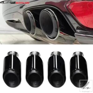 2011-2014年式ポルシェ カイエン ターボ 4.8T 交換用マフラーヘッダー ステンレス ブラック テールパイプ ノズル 排気システム