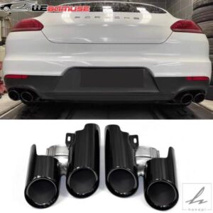 ポルシェ パナメーラ 2014 2015 2016用 4連マフラー テールパイプ マフラー ブラック テールパイプ ノズル カーアクセサリー