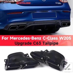 メルセデスベンツ Cクラス W205 排気カスタム C63 4アウトレット スクエアテールパイプ C180 C200 C260 C300L アップグレード スクエアテールパイプ