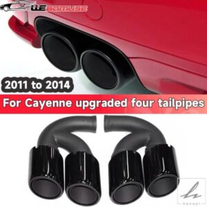 ポルシェカイエン用 アップグレード版 4つのアウトレット テールパイプ 排気カスタムマフラー 2011〜2014年 交換用