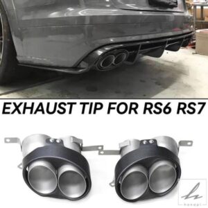 2個/ロット カーボン エキゾーストチップ AUDI A3 A4 A5 A6 A7 RS3 RS4 RS5 RS6 RS7 マフラーチップ テールパイプ 排気システム ノズル