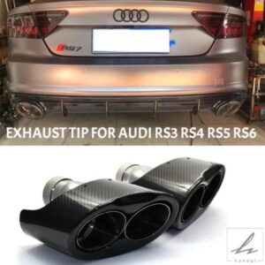 車用エキゾーストチップ カーボン製 エキゾーストパイプ AUDI A6 A7 A5 A4 A3 UP RS3 RS4 RS5 RS6 RS7 LOOK テールパイプ マフラーチップ ノズル