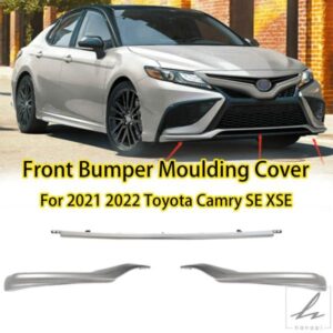 交換部品 フロントバンパーモールディングカバートリム カーアクセサリー 2021 2022 トヨタ カムリ SE XSE クロームグロッシーブラック