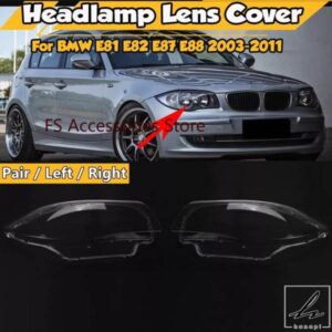 車用フロントヘッドライトレンズカバー 63116924667 BMW 1シリーズ E81 E82 E87 E88 2003-2011 クリアヘッドランプシェル クリアランプシェード
