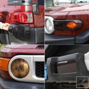 トヨタ FJ クルーザー 2007-21 ABS ブラック 車用テールライトカバー ブレーキライト ワイドインジケーターカバー 装飾アクセサリー