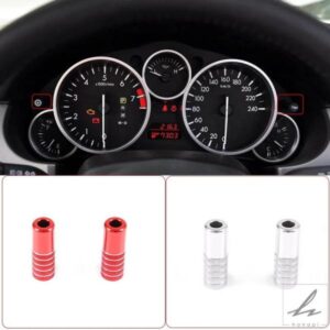 レッド/シルバー マツダ MX-5 NC 2009-2015 合金 車内ダッシュボード調整ノブロッドカバートリム カーアクセサリー