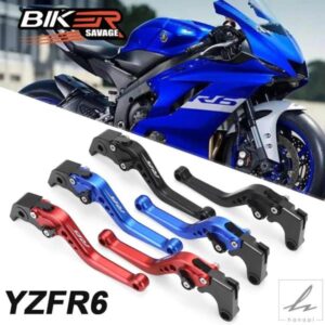 ヤマハ YZFR6 YZF R6 600 R6S 1999-2022 用ショートブレーキクラッチレバー オートバイアクセサリー ハンドル調整可能 アルミCNC YZF-R6 部品 カスタムパー