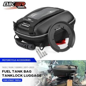 2024年式 トライデント 660 タイガースポーツ 燃料タンクバッグ タイガー 800 955 1200 ストリートトリプル 765 1050 バイク用サドルタンクロック ラゲッジ