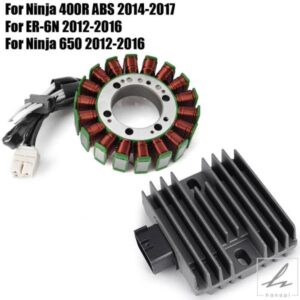 電圧レギュレータ整流器 + オートバイステータコイル カワサキ ER6N ER-6N NINJA 650 2012 - 2016 / NINJA 400R ABS 2014 - 2017用 部品 カスタムパーツ