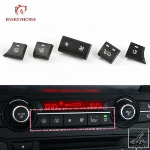 車用ヒーター クライメートコントロール ファンボリューム エアコンボタン エア循環ボタンカバー オートノブキャップ BMW X5 X6 E70 E71用 部品 カスタムパ