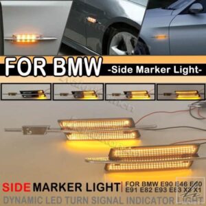 2個 スモークレンズ アンバーLEDフェンダーサイドマーカー ウィンカー ウインカーライト BMW E60 E61 E82 E87 E88 E90 E91 E92 E93 キャンバス用 部品 カス