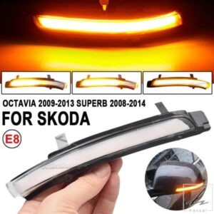 2X シュコダ オクタビア MK2 A5 スーパーB B6 3T 2009 - 12 ダイナミック LED ウィンカー バックミラーライト フラッシャー ウォーターブリンカー 部品 カス
