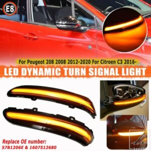 プジョー 208 2008 2012 - 20 シトロエン C3 ダイナミック LED サイドミラー ウィンカー フローティングライト 部品 カスタムパーツ アクセサリー