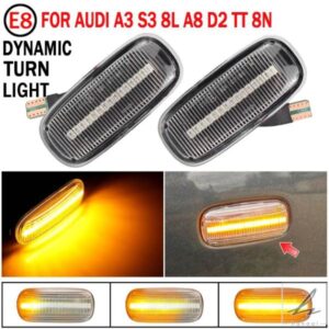 2X LEDダイナミックサイドマーカーウィンカーライトインジケーターランプ 8N0 949 127A AUDI A3 S3 8L 00-03 A8 D2 99-02 TT 8N 00-06用 部品 カスタムパー