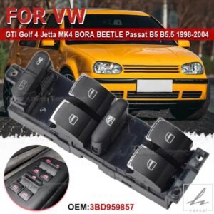 フォルクスワーゲン 99-04 GTI ゴルフ 4 ジェッタ MK4 ボーラ ビートル パサート B5 B5.5 ウィンドウコントロールスイッチボタン OEM #3BD 959 857 3BD95985
