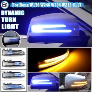 車用ブルーイエローダイナミックLEDバックミラーインジケーターライト メルセデスベンツ W176 W246 W212 W204 CLA C117 GLA GLK W221 CLS W218用 部品 カス