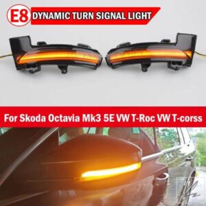 2X シュコダ オクタビア 3 MK3 III A7 5E ダイナミック LED ウィンカー ブリンカー ライト VW T-ROC TROC T-CROSS 2014 2015 2017 2018 - 2020 用 部品 カス