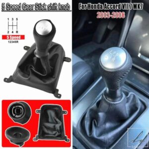車用シフトギアノブ レザーカバーノブ 5速 ホンダアコードVII 7 MK7アクセサリー用 部品 カスタムパーツ アクセサリー