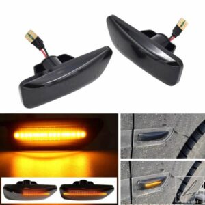 2ピース 新型ダイナミックアンバーLEDフローティングフロントサイドマーカーウィンカーライト 30722641 30722642 ボルボ S60 S80 V70 XC70 XC90用 部品 カス