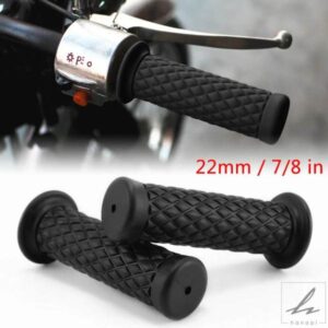 レトロラバーバイクハンドルバーグリップ 7/8インチ 22MM ノンスリップバイクハンドルグリップ ATV バイク ピットバイク対応 部品 カスタムパーツ