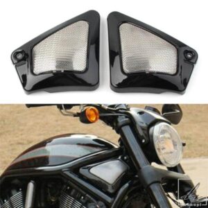 1ペア ブラックフレームネックサイドカバーガード ハーレー V-ROD VRSCA 2002-2006 VRSCAW 2007-2010 NIGHT ROD VRSCD 2006-2008に適合 部品 カスタムパーツ