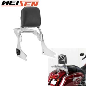 2012-2016 ハーレー ダイナ スイッチバック FLD 用 スタンダード高さ パッセンジャーバックレスト シーシーバー + ラゲッジラック アクセサリー 部品 カスタ