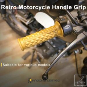 レトロラバーバイクハンドルバーグリップ 7/8インチ 22MM ノンスリップバイクハンドルグリップ ATV バイク ピットバイク対応 部品 カスタムパーツ