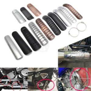 /ブラウン オートバイ用 湾曲マフラーパイプ ヒートシールドカバーガードプロテクター ホンダ ハーレー用 汎用 部品 カスタムパーツ アクセサリー