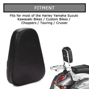 汎用オートバイレザーリアシーシーバーバックレストクッションパッドほとんどのスズキカワサキバイク/チョッパー/ツーリング/クルーザーに対応 部品 カスタ