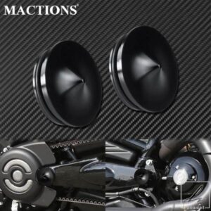 2Xオートバイ用スイングアームボルトカバー アルミ製 ブラック ハーレー V-ROD 2006-2017 ナイトロッド スペシャルマッスル VRSCF VRSCR VRSCD VRSCAW用 部