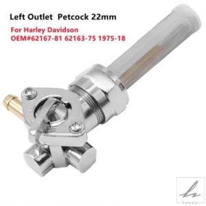 燃料バルブ ペットコック 22MM 左アウトレット スポーツスター ビッグツイン 62167-81 62163-75 1975-18 ハーレーダビッドソン ダイナ 燃料コック タップ ガ