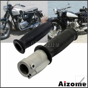 左＆右レトロスロットルグリップ ウラルサイドカーハンドルバーグリップ BMW R50 R1 R12 R71 M72 K750 オートバイ用ラバーハンドルグリップ 部品 カスタムパ