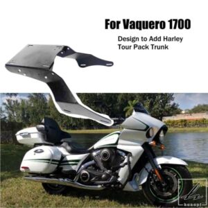 レイザーチョッパーキングツアーパックパックトランクリアマウントラゲッジラックブラケットカワサキバルカン1700ヴァケロ2010-2022用ブラック 部品 カスタ
