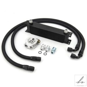 汎用レーシングカー 10列油圧オイルクーラーキット オイルフィルターサンドイッチアダプター+10ホース付き 部品 カスタムパーツ アクセサリー