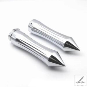 1インチクロームスパイクバイクハンドルバーハンドグリップハーレーホンダヤマハカワサキ用 部品 カスタムパーツ アクセサリー
