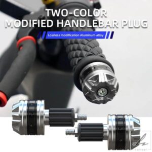2PCS オートバイハンドルバーエンドグリップ モトCNCメタルハンドルバーカウンターウェイトプラグスライダーモーターバイクグリップダートバイクアクセサリ
