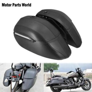 汎用バイクハードバッグ 42L クラシックサドルバッグ トランクキャリア取り付け ハーレー用 R1200GS R1250GS DS400 シャドウ400 750用 部品 カスタムパーツ