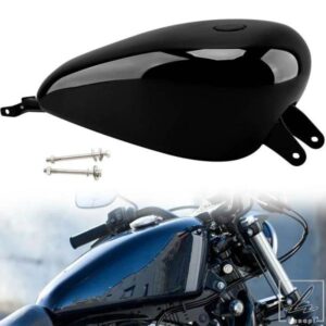 14.4L 3.8ガロン オートバイ用 グロスブラック アイアン レトロ オートバイ用 ガソリン燃料オイル ガスタンク ハーレー スポーツスター 1200 モデル 07年以