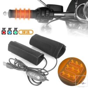 10W バイク用ヒーター付きハンドグリップ 5V 2A USB 3.0 ギアウォーマー 電動ヒーター付きグリップカバー 防振 滑り止め 急速キット 部品 カスタムパーツ