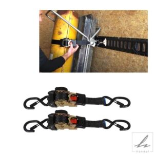自動引き込み式ラチェットタイダウンストラップフック 25MMX1.8M 貨物の荷台固定用 フラットベッドやトレーラーへの積荷固定用 部品 カスタムパーツ