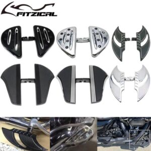 1ペア オートバイ用リアフットペグ フットレスト パッセンジャーペダル ハーレー ツーリング ストリート エレクトラ グライド ダイナ スポーツスター XL用