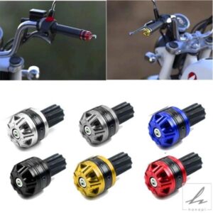 2PCS オートバイハンドルバーエンドグリップ モトCNCメタルハンドルバーカウンターウェイトプラグスライダーモーターバイクグリップダートバイクアクセサリ