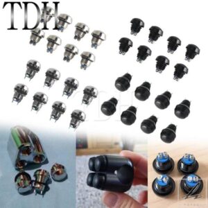 12V 12MM アルミ モーメンタリープッシュボタン ON/OFF ホーンスイッチ セルフロックスイッチ ハーレー ダイナ カフェレーサー スタートキルスイッチ用 部品