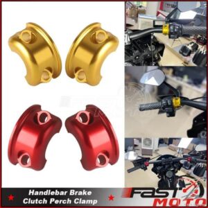 レッドゴールドクラッチブレーキハンドルバークランプレバーブラケット ハーレーツーリングストリートロードグライドFLHスポーツスターXL883 1200ダイナソフ