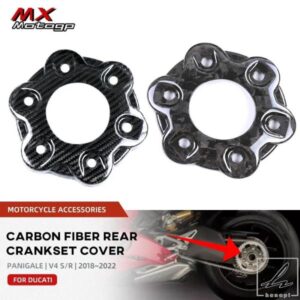 100%カーボン製リアクランクセットスプロケットカバー DUCATI PANIGALE V4 V4S V4R 2018-2023 用 オートバイアクセサリー ドライブフランジキャップ 部品 カ