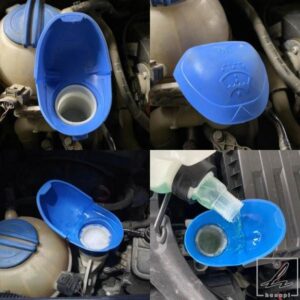 車用汎用ウィンドシールドワイパーウォッシャー液リザーバータンクボトルカバースクリーンウォッシュファンネル交換用フィラーキャップ 部品 カスタムパーツ