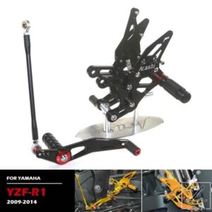 ヤマハ YZF-R1 2009 - 14 アクセサリー用 オートバイ用 調整可能 フットレスト リアセット ライダーフットペグ 部品 カスタムパーツ アクセサリー